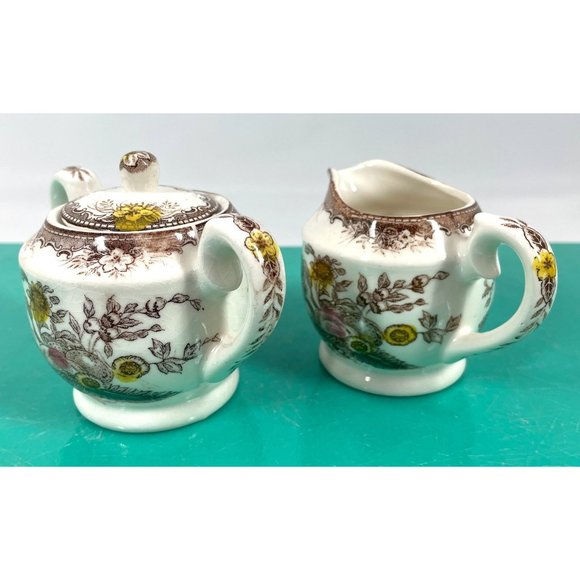 Vintage sugar bowl creamer set, Japan ceramic vintage set, retro decor - Picture 5 of 9
